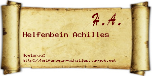 Helfenbein Achilles névjegykártya